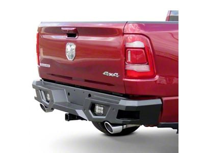 HD Rear Bumper with Hoop; Black (19-24 RAM 1500)