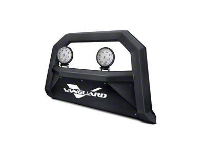 Optimus Bull Bar with 4.50-Inch Round LED Lights; Black (09-18 RAM 1500, Excluding Rebel)