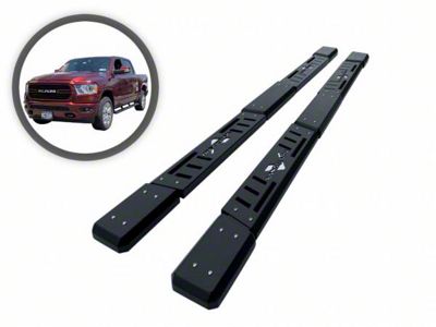 Optimus Side Step Bars; Black (02-08 RAM 1500 Quad Cab)