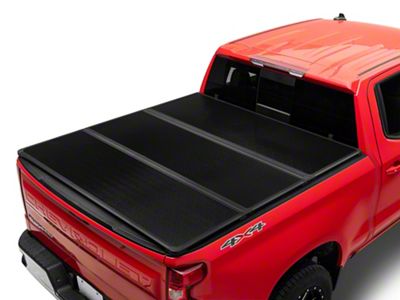Hard Tri-Fold Tonneau Cover; Black (19-25 Sierra 1500 w/ 5.80-Foot Short Box)