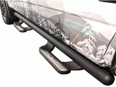 V Signature Side Step Bars; Black (99-15 Sierra 1500 Extended/Double Cab)