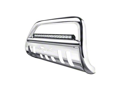 Bull Bar with 20-Inch LED Light Bar; Stainless Steel (07-14 Sierra 2500 HD)