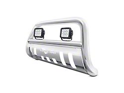 Bull Bar with 4.50-Inch LED Cube Lights; Stainless Steel (07-14 Sierra 3500 HD)