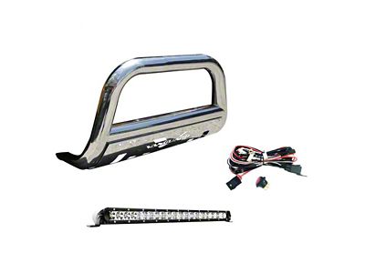 Bull Bar with 20-Inch LED Light Bar; Stainless Steel (07-13 Silverado 1500)