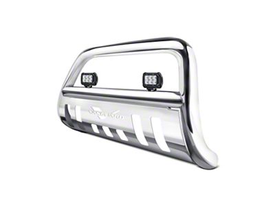 Bull Bar with 2.50-Inch LED Cube Lights; Stainless Steel (07-13 Silverado 1500)