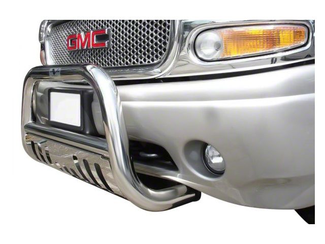 Classic Bull Bar with Skid Plate; Stainless Steel (07-13 Silverado 1500)