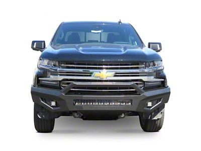 HD Front Bumper with Hoop; Black (19-21 Silverado 1500)