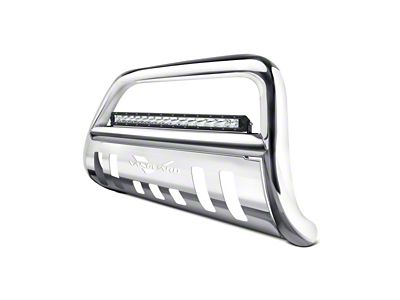 Bull Bar with 20-Inch LED Light Bar; Stainless Steel (07-14 Silverado 3500 HD)
