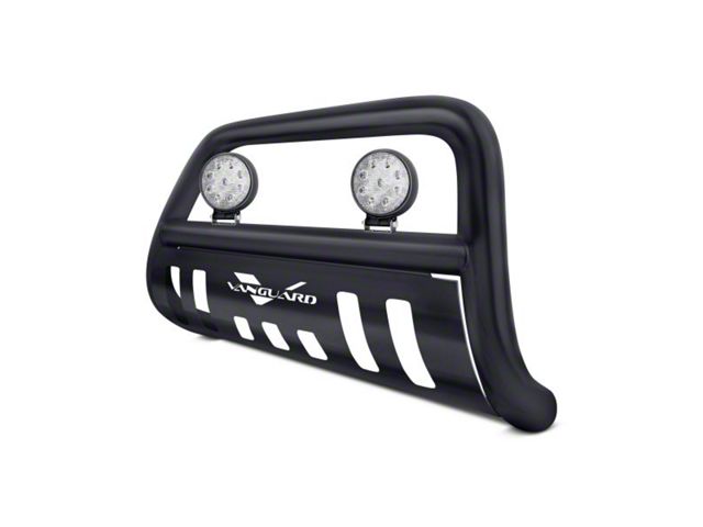 Bull Bar with 4.50-Inch Round LED Lights; Black (07-14 Tahoe)