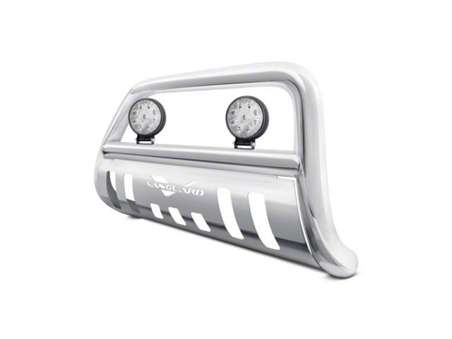 Bull Bar with 4.50-Inch Round LED Lights; Stainless Steel (07-14 Tahoe)