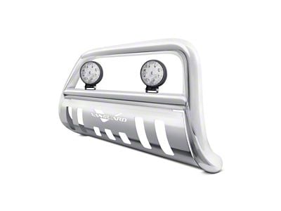 Bull Bar with 4.50-Inch Round LED Lights; Stainless Steel (15-20 Tahoe)
