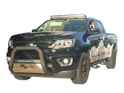 Optimus Bull Bar with 18-Inch LED Light Bar and Stainless Steel Skid Plate; Black (09-18 RAM 1500, Excluding Rebel)