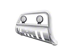 Bull Bar with 4.50-Inch Round LED Lights; Stainless Steel (99-06 Sierra 1500)
