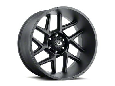 Vision Off-Road Sliver Satin Black 6-Lug Wheel; 20x12; -55mm Offset (07-13 Sierra 1500)