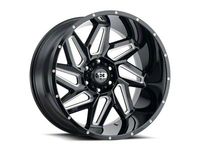 Vision Off-Road Spyder Gloss Black Milled 8-Lug Wheel; 20x10; -25mm Offset (07-14 Sierra 3500 HD SRW)