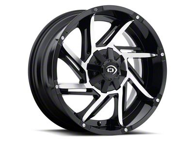 Vision Off-Road Prowler Gloss Black Machined 6-Lug Wheel; 20x9; -12mm Offset (07-13 Silverado 1500)