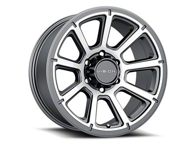 Vision Off-Road Turbine Gunmetal Machined Face 6-Lug Wheel; 20x9; 18mm Offset (07-13 Silverado 1500)