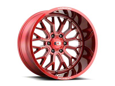 Vision Off-Road Riot Red Tint Milled 8-Lug Wheel; 22x10; -19mm Offset (08-10 F-250 Super Duty)