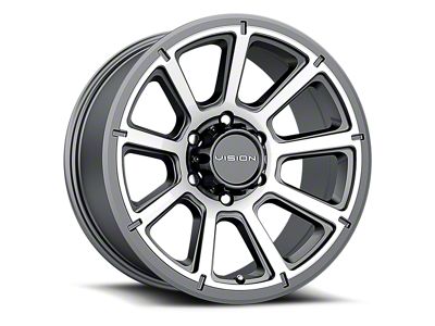 Vision Off-Road Turbine Gunmetal Machined Face 8-Lug Wheel; 20x9; 12mm Offset (08-10 F-250 Super Duty)