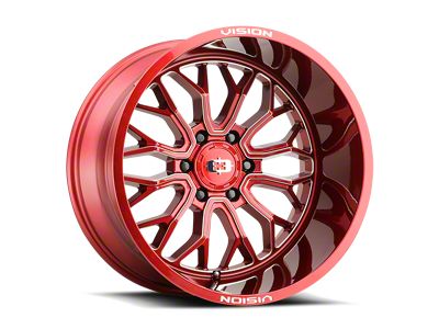 Vision Off-Road Riot Red Tint Milled Spoke 8-Lug Wheel; 22x12; -51mm Offset (08-10 F-350 Super Duty SRW)