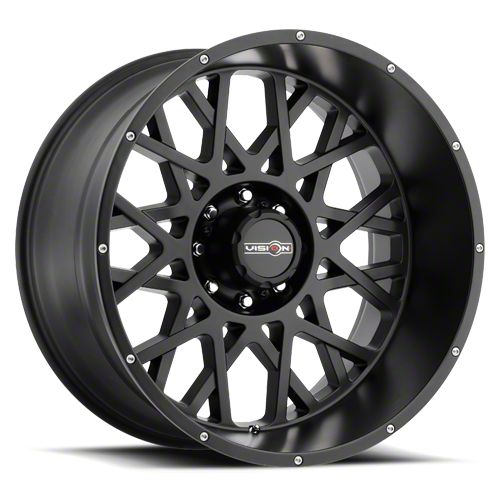 Vision Off-Road F-350 Super Duty Rocker Satin Black 8-Lug Wheel; 22x12 ...