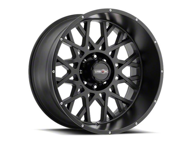 Vision Off-Road F-350 Super Duty Rocker Satin Black 8-Lug Wheel; 22x12 ...