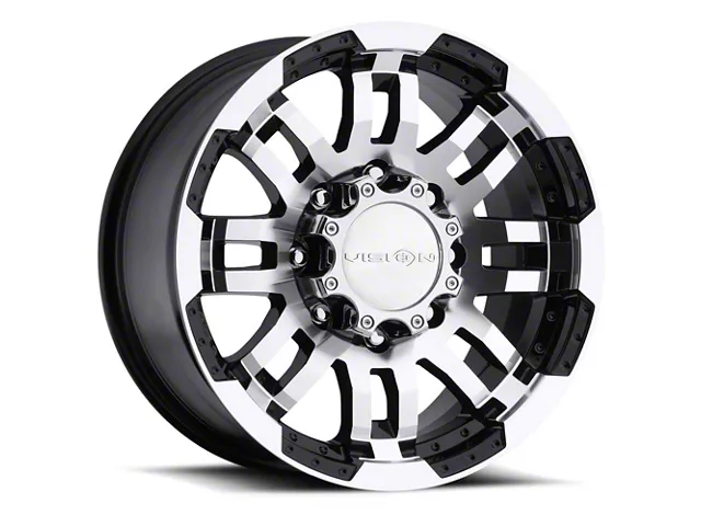 Vision Off-Road Warrior Gloss Black Machined 8-Lug Wheel; 18x8.5; 18mm Offset (10-18 RAM 3500 SRW)