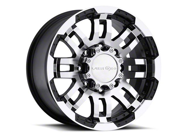 Vision Off-Road Warrior Gloss Black Machined 8-Lug Wheel; 17x8.5; 18mm Offset (11-16 F-250 Super Duty)