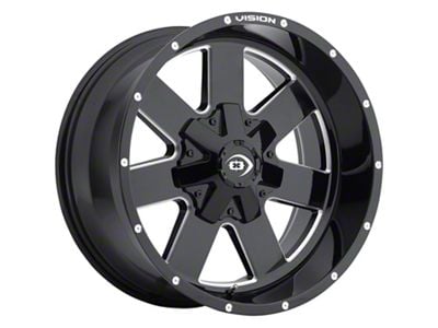 Vision Off-Road Arc Gloss Black Milled 6-Lug Wheel; 17x9; -12mm Offset (14-18 Sierra 1500)