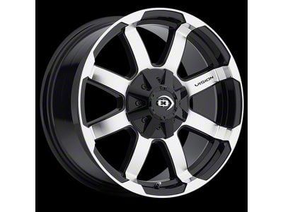 Vision Off-Road Valor Gloss Black Machined Face 6-Lug Wheel; 18x8.5; 0mm Offset (14-18 Sierra 1500)