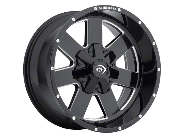 Vision Off-Road Arc Gloss Black Milled 6-Lug Wheel; 18x9; 12mm Offset (14-18 Silverado 1500)