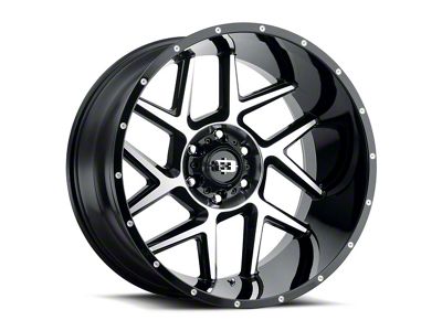 Vision Off-Road Sliver Gloss Black Machined 6-Lug Wheel; 20x9; 0mm Offset (14-18 Silverado 1500)