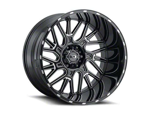 Vision Off-Road Brawl Gloss Black Milled 8-Lug Wheel; 20x10; -25mm Offset (15-19 Sierra 2500 HD)