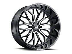 Riot Gloss Black Machined 8-Lug Wheel; 22x10; -19mm Offset (15-19 Sierra 2500 HD)