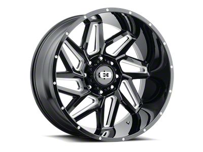 Vision Off-Road Spyder Gloss Black Milled 8-Lug Wheel; 24x12; -51mm Offset (17-22 F-250 Super Duty)