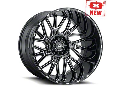 Vision Off-Road Brawl Gloss Black Milled Spoke 8-Lug Wheel; 20x9; 12mm Offset (17-22 F-350 Super Duty SRW)