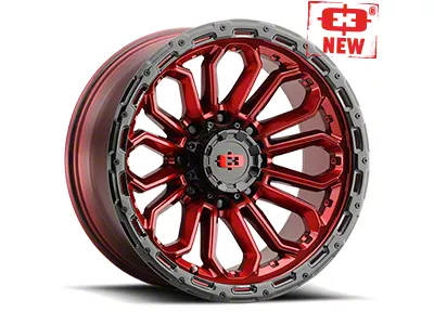 Vision Off-Road Korupt Gloss Red with Gloss Black Lip 8-Lug Wheel; 17x9; 12mm Offset (17-22 F-350 Super Duty SRW)