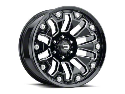 Vision Off-Road Armor Gloss Black Milled 6-Lug Wheel; 18x9; 12mm Offset (21-25 F-150)