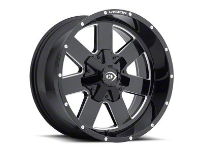 Vision Off-Road Arc Gloss Black Milled 6-Lug Wheel; 17x9; -12mm Offset (21-24 F-150)