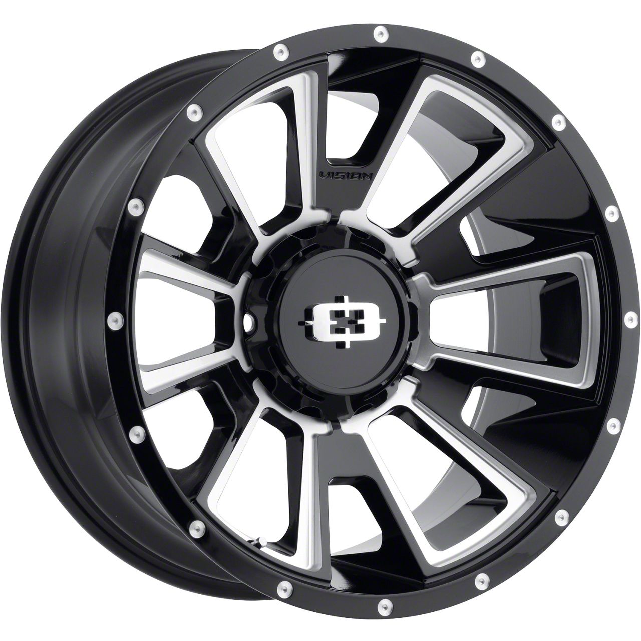 Vision Off-Road F-250 Super Duty Rebel Gloss Black Machined 8-Lug Wheel ...