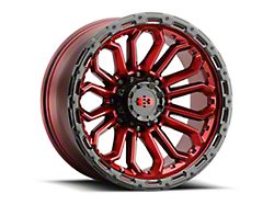 Korupt Gloss Red with Gloss Black Lip 5-Lug Wheel; 18x9; 12mm Offset (94-01 RAM 1500)