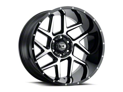 Vision Off-Road Sliver Gloss Black Machined 8-Lug Wheel; 24x12; -51mm Offset (99-07 F-250 Super Duty)