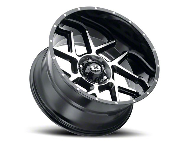25mm Offset Rims Vision Wheel F-250 Super Duty Spyder Gloss Black Milled Spoke 8-Lug ...
