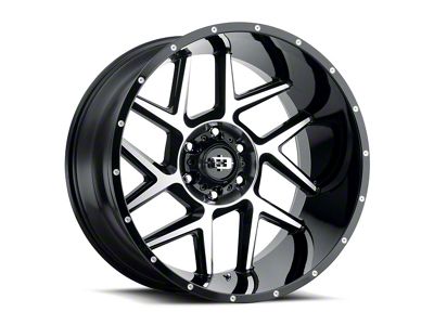 Vision Off-Road Sliver Gloss Black Machined 8-Lug Wheel; 22x12; -51mm Offset (99-07 F-350 Super Duty SRW)
