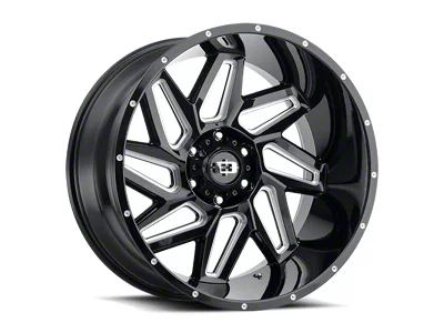 Vision Off-Road Spyder Gloss Black Milled Spoke 6-Lug Wheel; 20x12; -57mm Offset (99-06 Sierra 1500)