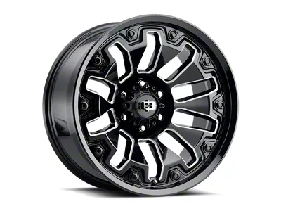 Vision Off-Road WHL Gloss Black Milled Spoke with Black Bolt Inserts 6-Lug Wheel; 20x10; -25mm Offset (99-06 Sierra 1500)