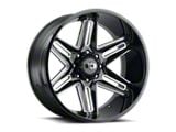 Vision Wheel Razor Gloss Black Milled Spoke 6-Lug Wheel; 20x10; -25mm Offset (99-06 Silverado 1500)