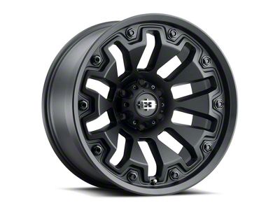 Vision Off-Road Armor Satin Black with Black Bolt Inserts 6-Lug Wheel; 18x9; 12mm Offset (23-24 Canyon)