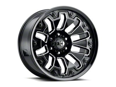 Vision Off-Road WHL Gloss Black Milled Spoke with Black Bolt Inserts 6-Lug Wheel; 20x10; -25mm Offset (23-25 Canyon)