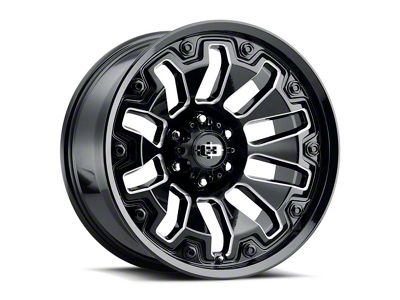 Vision Off-Road Armor Gloss Black Milled with Black Bolt Inserts 6-Lug Wheel; 18x9; 12mm Offset (23-25 Colorado)